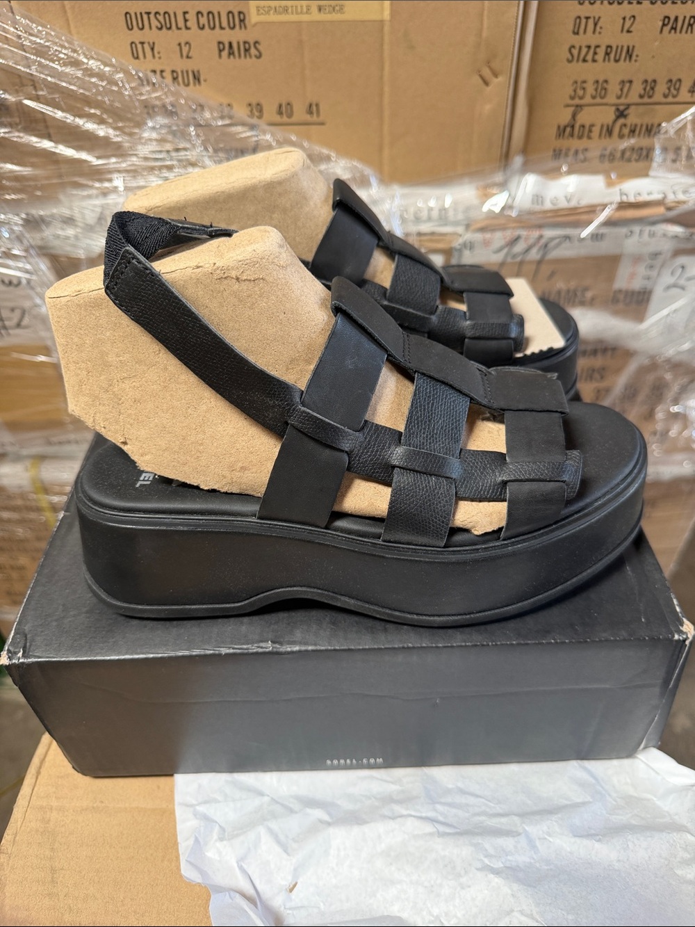 Sorel Black Woven Platform Sandals dayspring sling back sandal